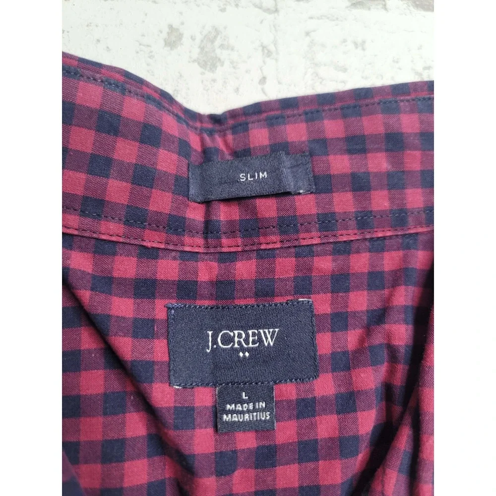 J. Crew Men's Long‎ Sleeve Button Down Size Large Slim Fit Purple/Pink